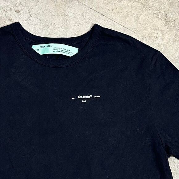 Main Label Off-white Men's Black Graphic T-shirt Size Small - Picture 3 of 7